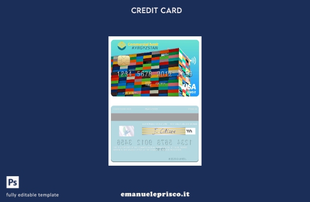 stile verificato Modello di carta di debito visto Kirghizistan Commercial Bank K